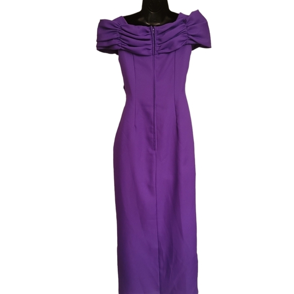 Vintage - Purple Union Label Off the Shoulder Wiggle Maxi‎ Dress - Picture 7 of 9